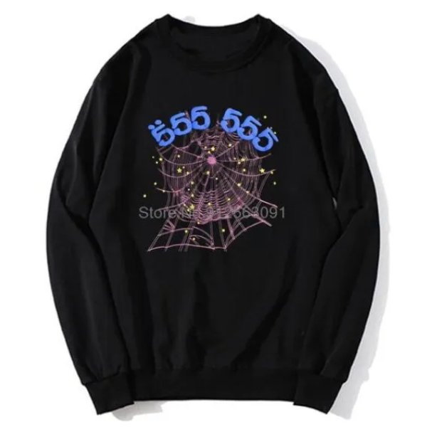 Sp5der 555555 Angel Number Sweatshirt - Black