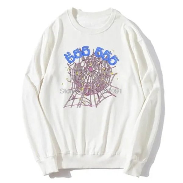 Sp5der 555555 Angel Sweatshirt - White